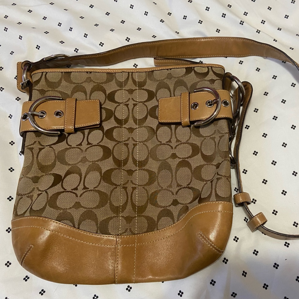 Coach Khaki Brown Shoulder Bag